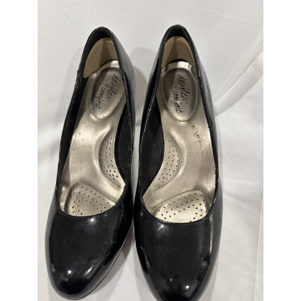 Dexflex‎ Comfort Heels Womens 8 Pump Black Patent Leather Casual